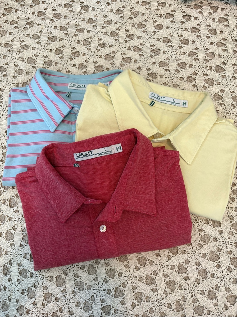 Criquet Men’s Polo Bundle of 3 Size Large